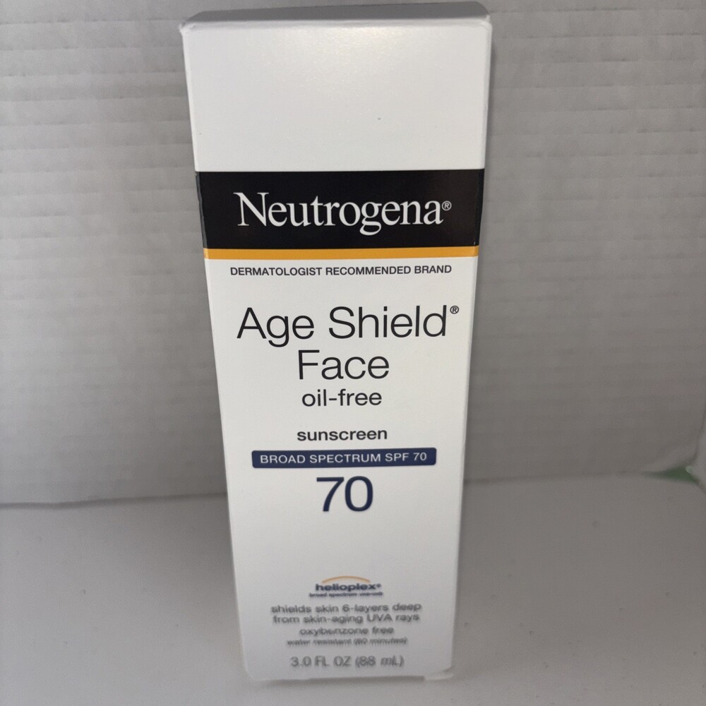 Neutrogena Age Shield Face Oil-Free Sunscreen Lotion 3 Oz SPF 70 Exp 12/26